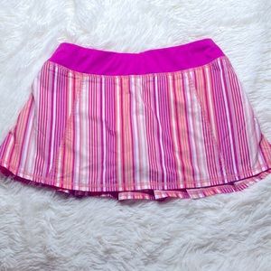 GymGo Pink Orange Striped Tennis Skort Girl’s Size Large